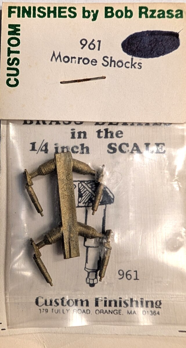 Custom Finishing 961 O Scale 1/4"  Brass Monroe Shocks