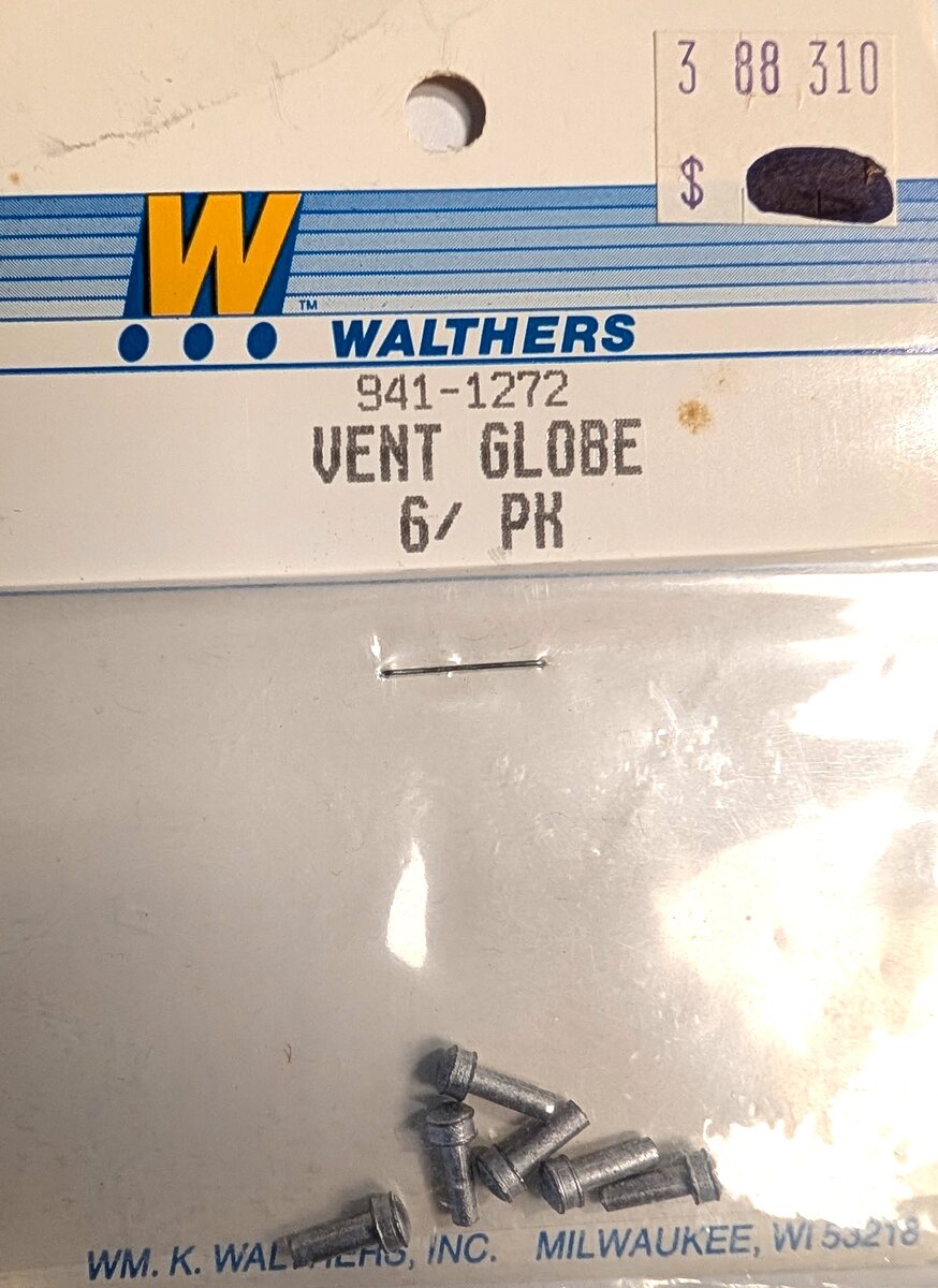 Walthers 941-1272 HO Scale Vent Globe (6 Pack)