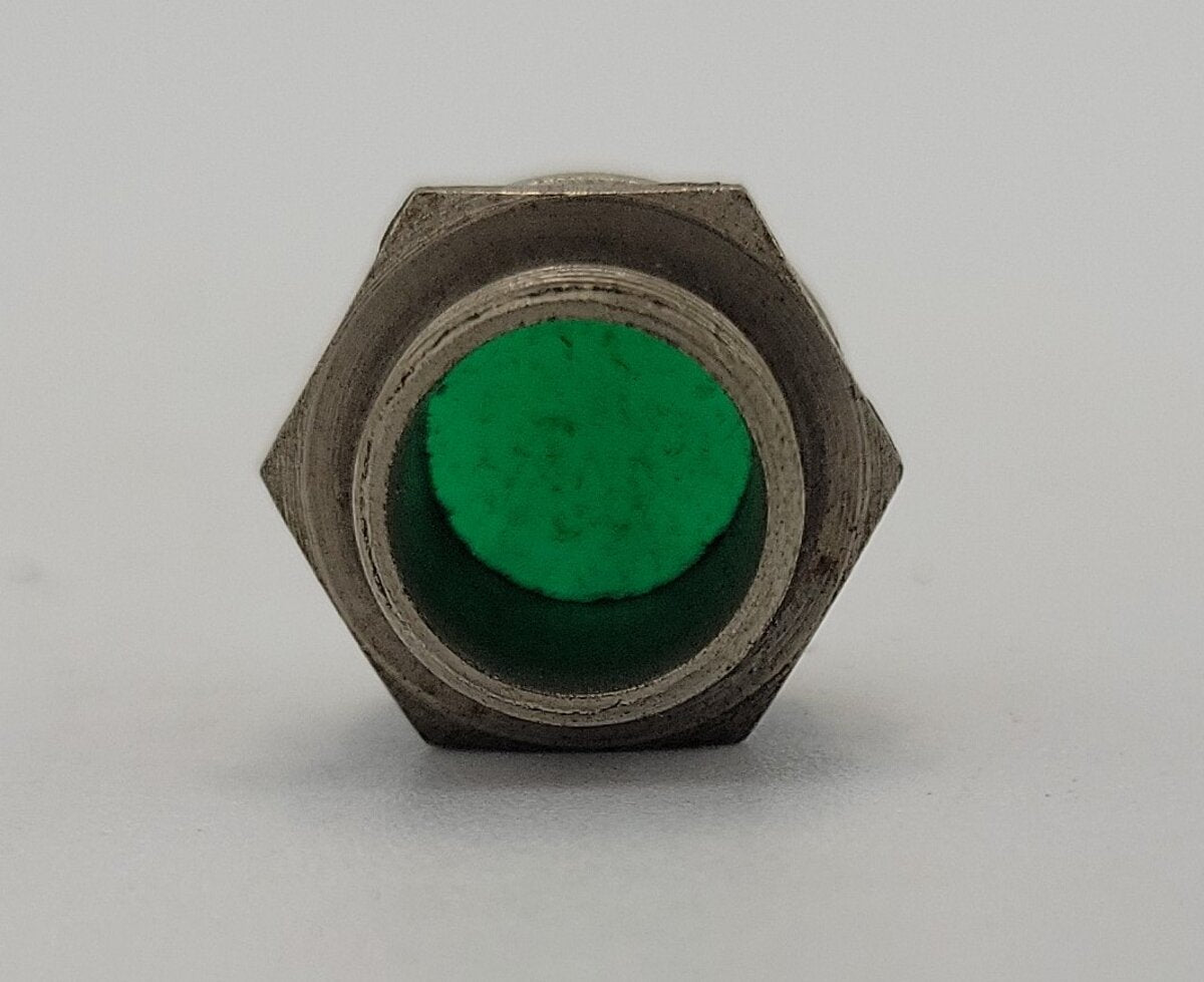 Acme 0512-21 Vintage Panel Mount Green Jewel Lens Cover with Nut
