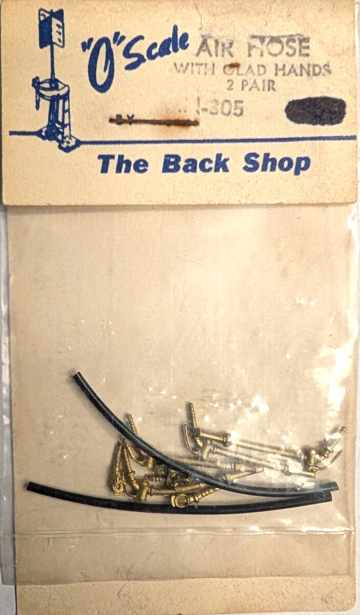 The Back Shop AH-305 O Scale Air Hose w/Glad Hands (2-Pair)