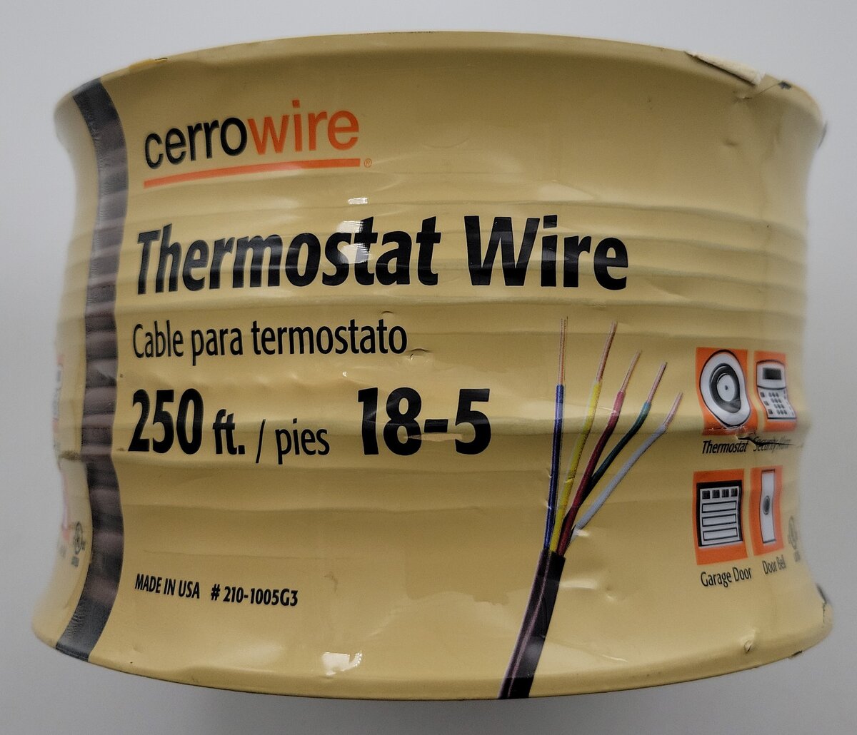 Cerrowire 210-1005G3 250ft Roll 18-5 Thermostat Wire in Original Packaging