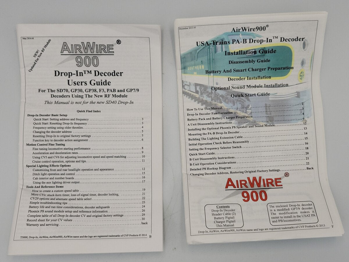 CVP AWGP7-9 AirWire 900 USA-Trains PA-B Drop-In Decoder