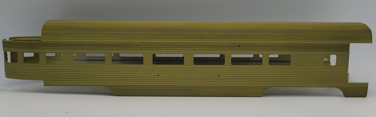 Lionel 2531-12 O Gauge Painted Olive Green Aluminum Observation Car Shell
