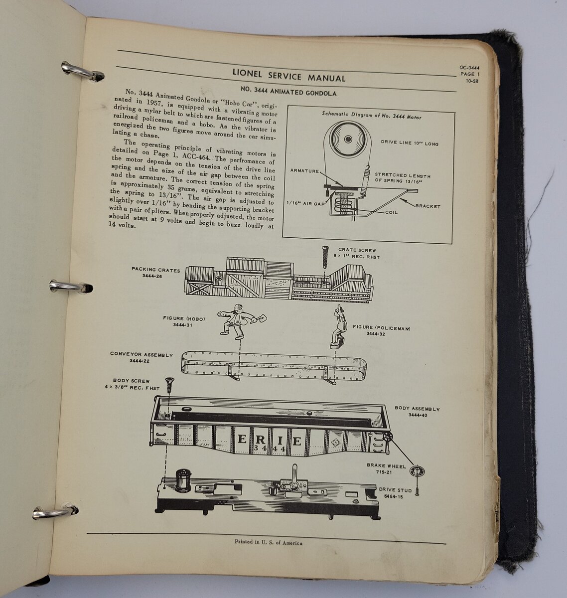 Lionel 1949-A Lionel Service Manual & Replacement Parts Catalog Year 1949