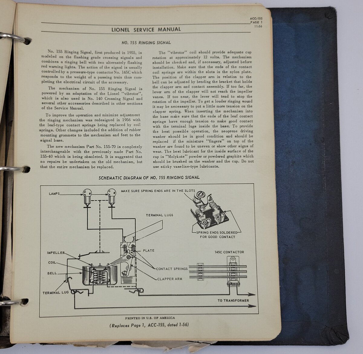 Lionel 1949-B Lionel Service Manual & Replacement Parts Catalog Incomplete 1949