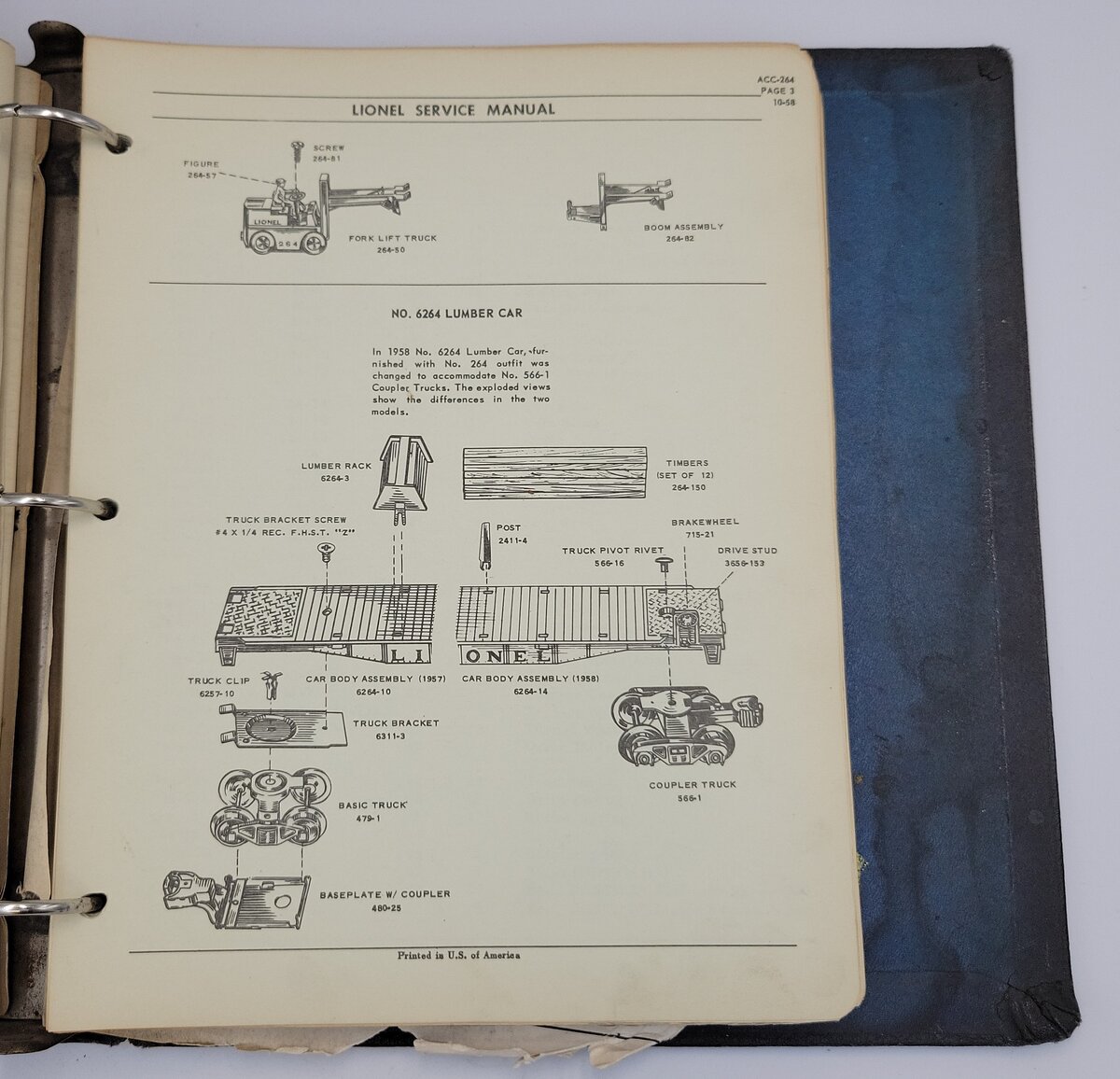 Lionel 1949-B Lionel Service Manual & Replacement Parts Catalog Incomplete 1949