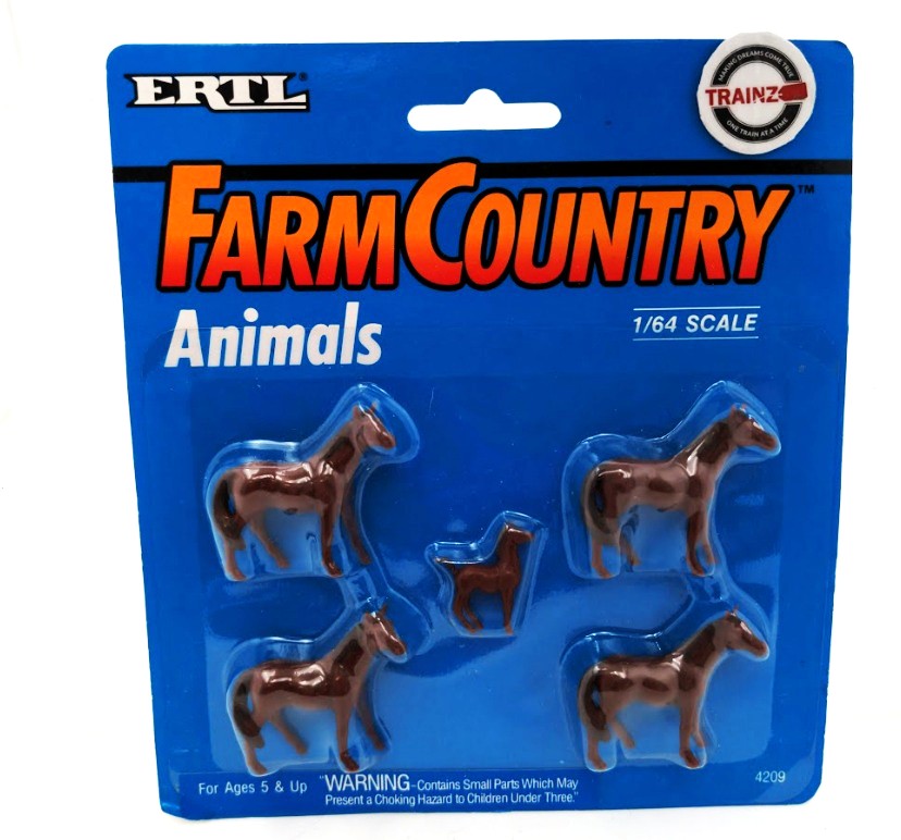 Ertl 4209 1:64 Scale Country Animals Brown 4 Horses and 1 Foal (Set of 5)