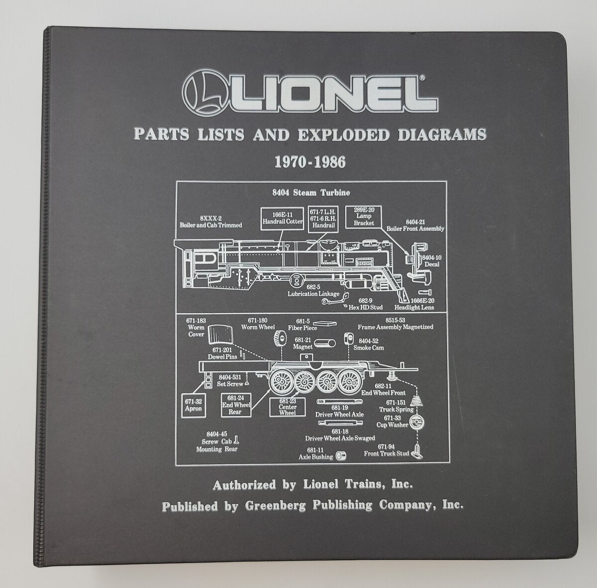 Lionel 1970-1986 Lionel Parts and Exploded Diagrams Manual