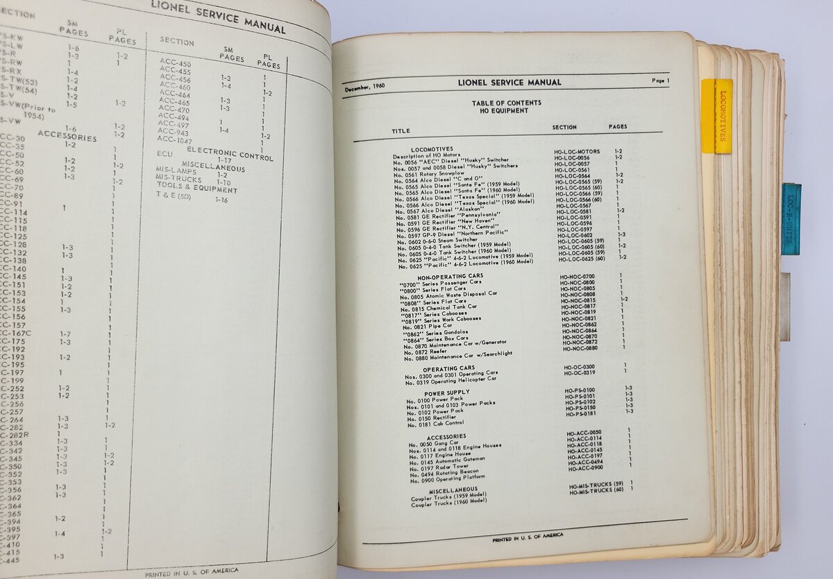 Lionel 21-630 1959 Service Manual