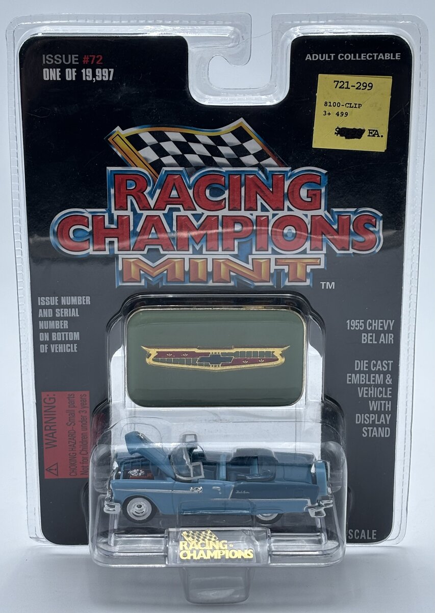 Racing Champions 08100-08135 1:61 #72 Blue 1955 Chevy Bel Air