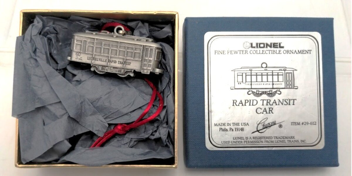 Lionel 29-612 Rapid Transit Car Pewter Collectible Ornament
