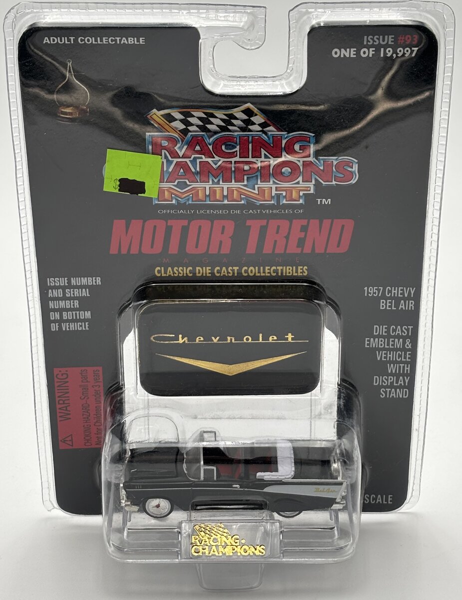 Racing Champions 08100-08120 1:61 #93 Black 1957 Chevy Bel Air