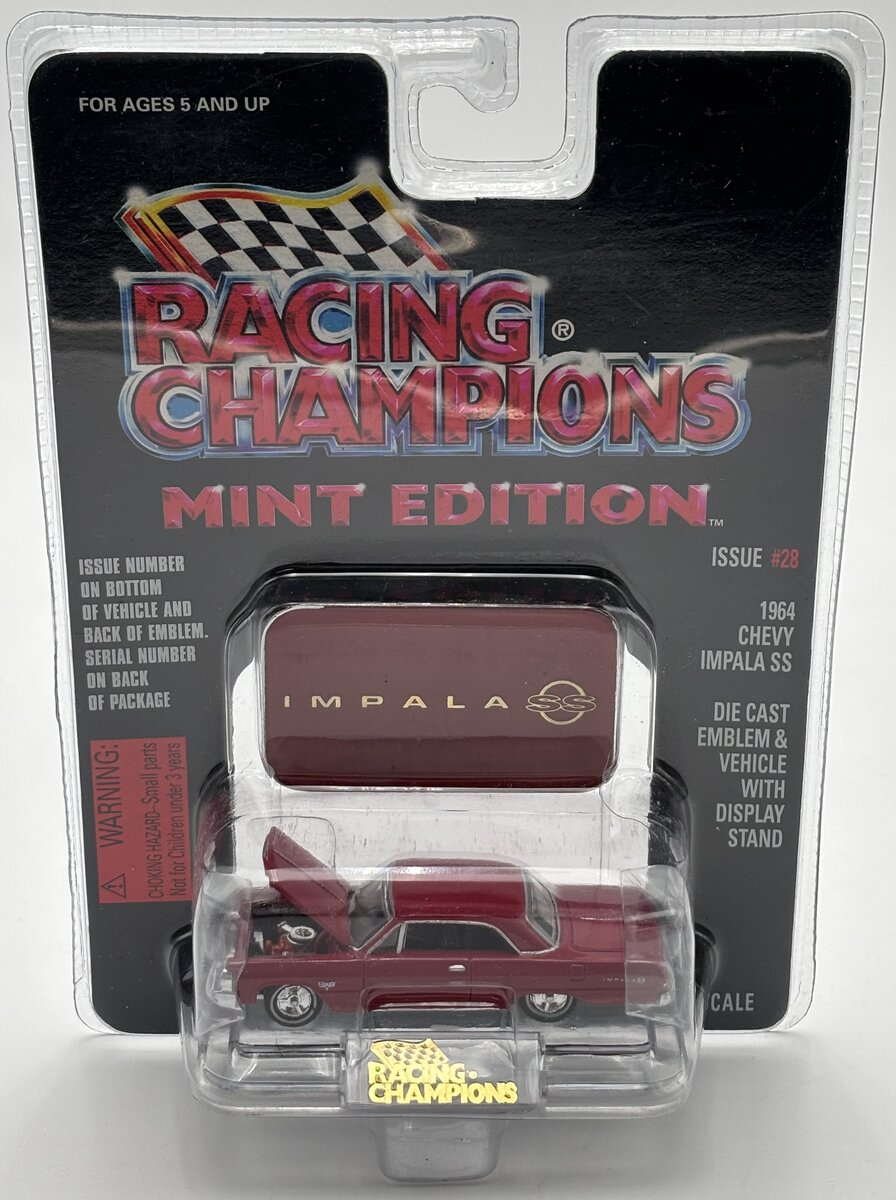 Racing Champions 08100-08116 1:63 Scale #28 Red 1964 Chevy Impala SS Die Cast