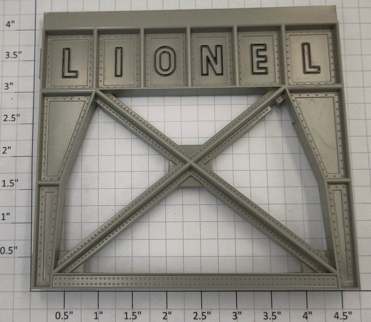 Lionel 282-80 Gray Molded Gantry Crane Plastic Side Frame with Black Lettering
