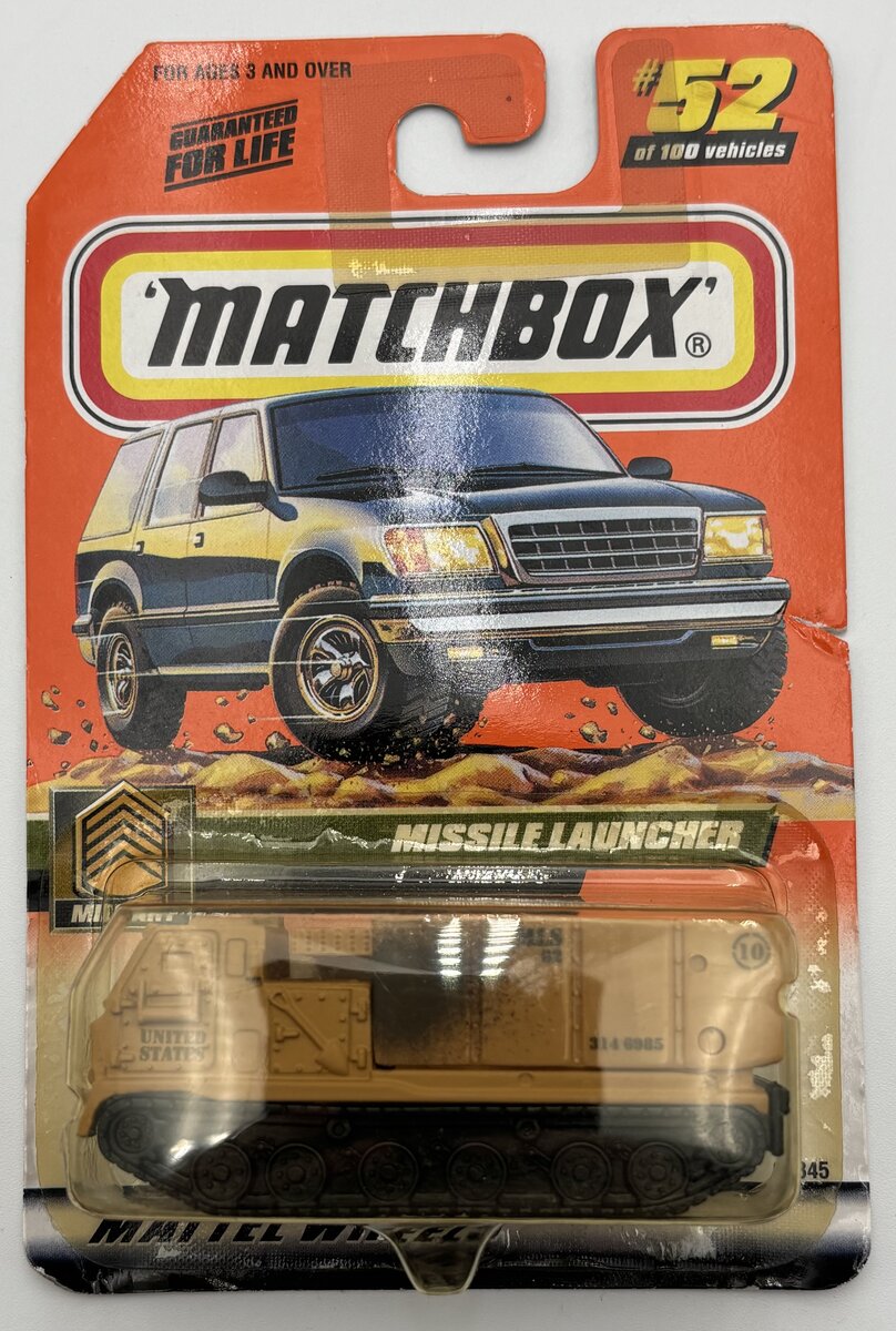 Matchbox 96345 1:64 Missile Launcher Mattel Wheels #52