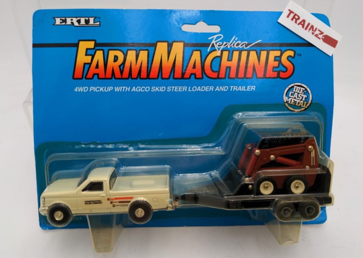 Ertl 2271 1:64 Scale FarmMachines 4WD Pickup W/AGCO Skid Steer Loader & Trailer