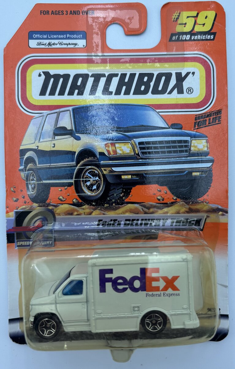 Matchbox 96352 1:64 Fedex Delivery Truck Mattel Wheels #59