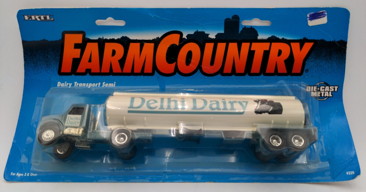 Ertl 4320 Farm Country Dairy Transport Semi Delhi Dairy