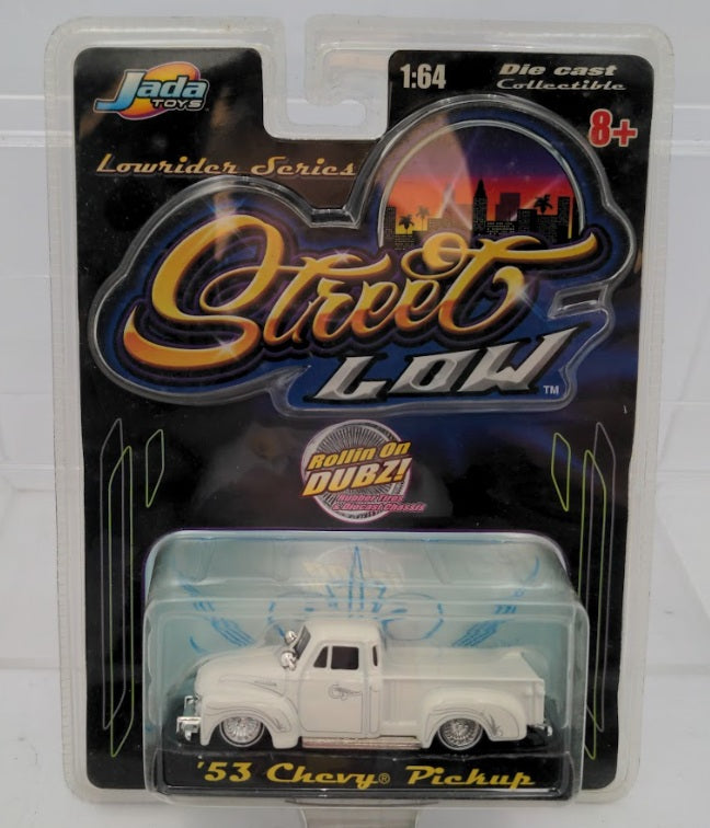 Jada Toys 12101 1:64 Scale Street Low Lowrider Series White 1953 Chevy Pickup