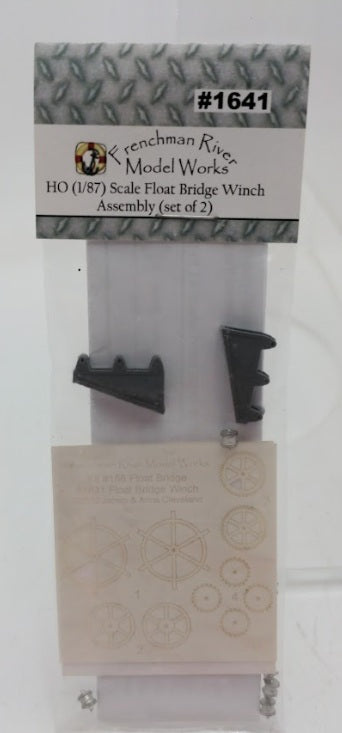 Frenchman River Modelworks 1641 HO Scale Float Bridge Winch Assembly (Set of 2)