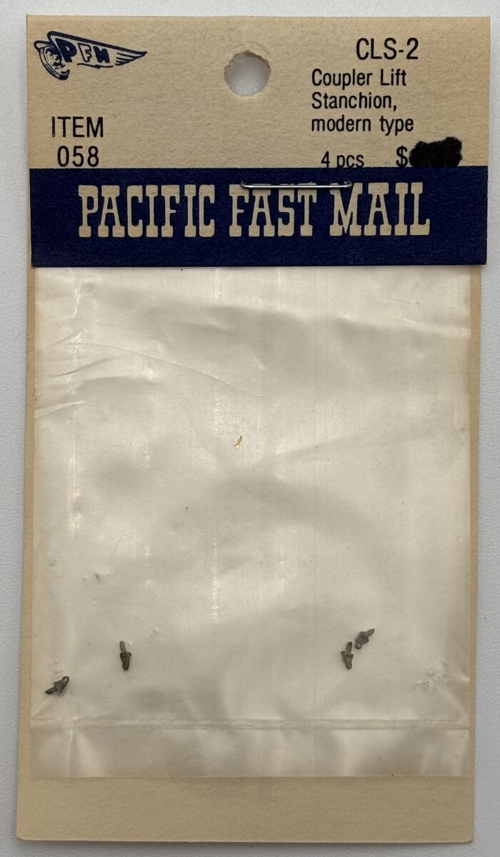 Pacific Fast Mail 058 HO Scale Brass Coupler Lift Stanchion (Set of 4)