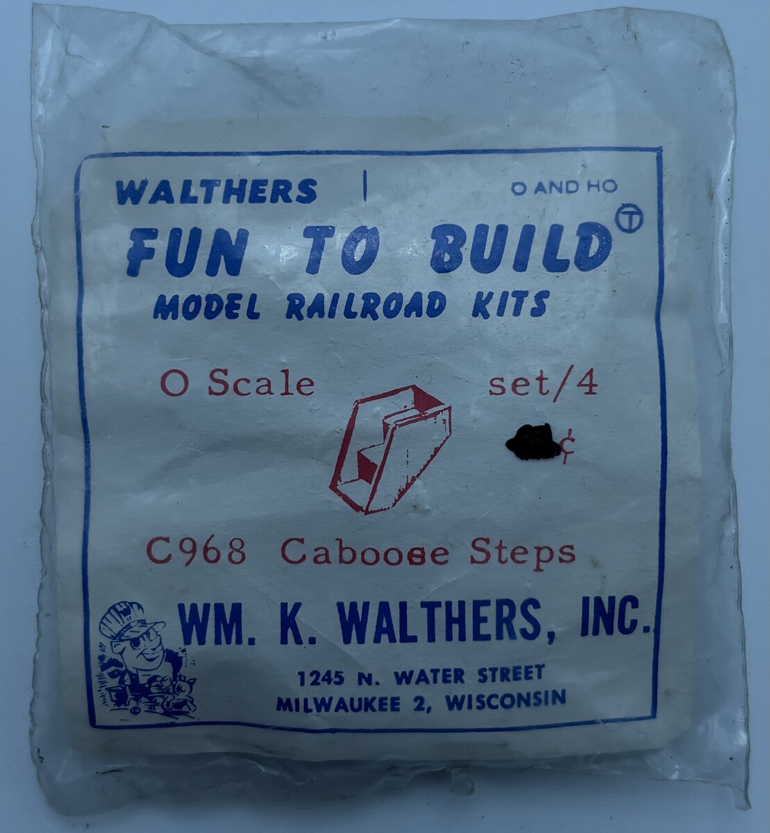 Walthers C968 O/HO Scale Caboose Steps (Pack of 4)