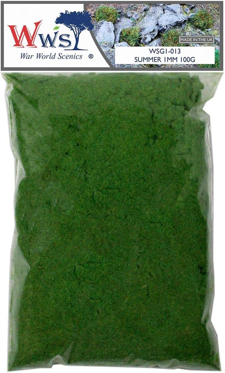 WWScenics WSG1-013 1mm Summer Green Static Grass - 100g Bag