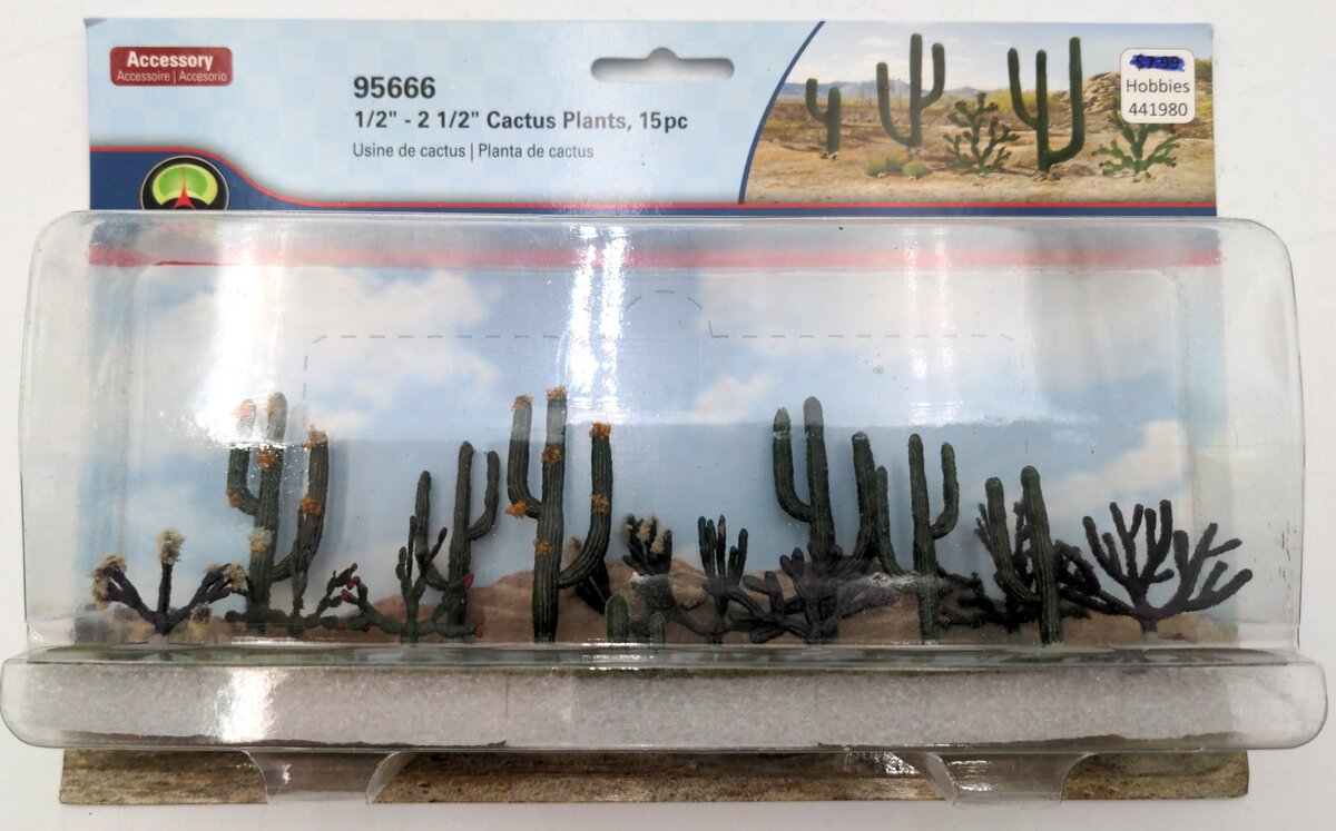 JTT Scenery Products 95666 1/2" - 2 1/2" Cactus Plants 15 pc