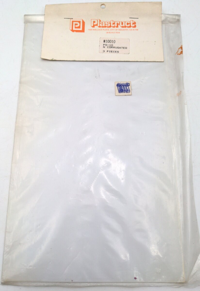 Plastruct 10010 PS-10 N Corrugated (3 Sheets) Plastic Building Supplies
