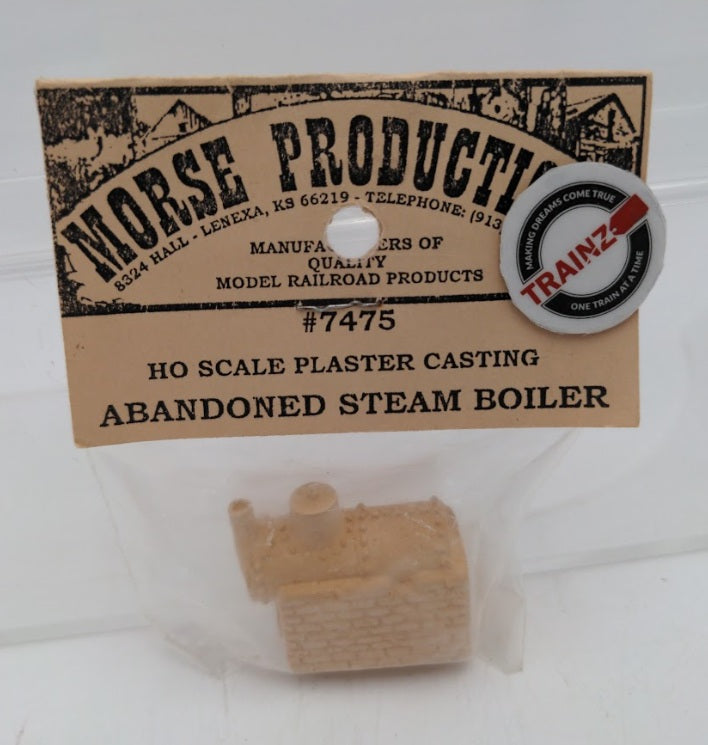 Morse Productions 7475 HO Scale Unpainted Plaster Casting Abandoned Steam Boiler