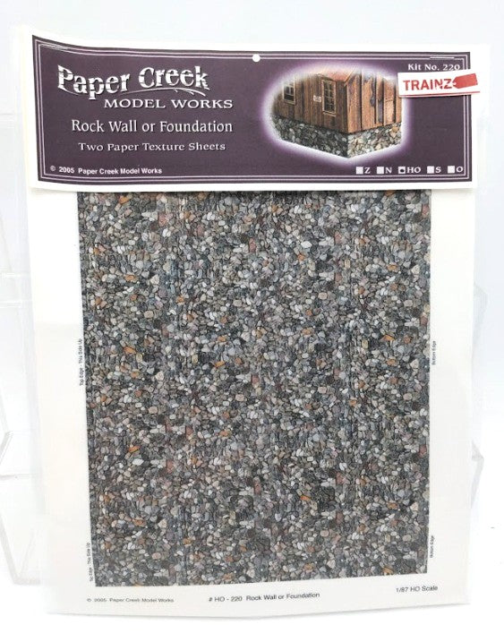 Paper Creek Model Works 220 HO Scale Rock Wall Foundation Sheet (Pack of 2)