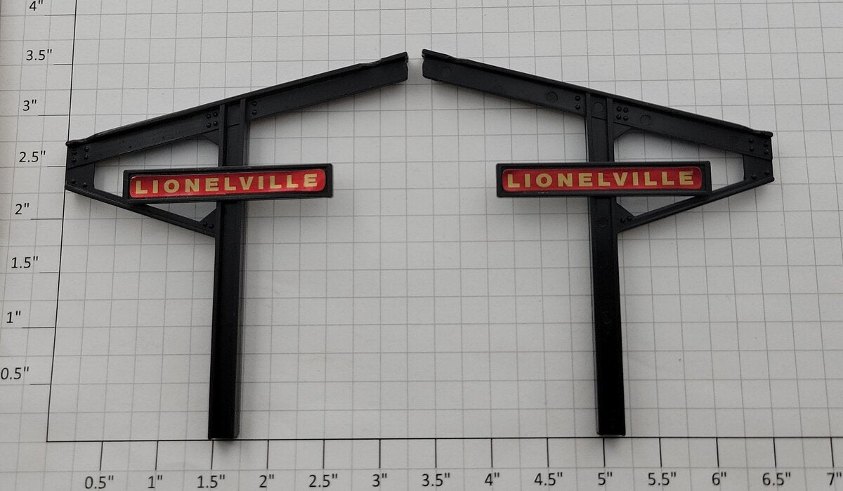 Lionel 12791-225/255 Station Support and Sign with Lionelville Decal