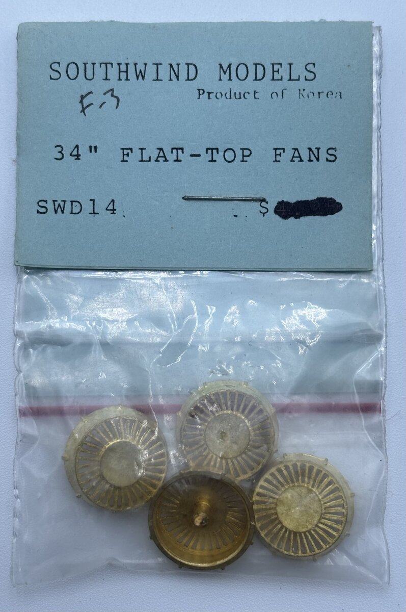 SouthWind Models SWD14 S Scale 34" Flat-Top Fans (Pack of 4)