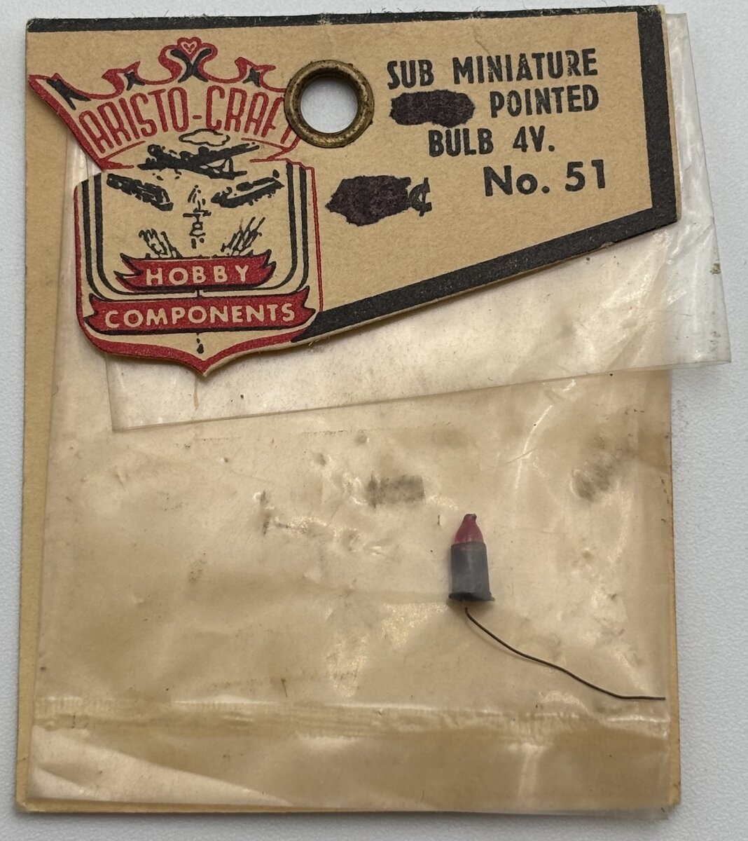 Aristo-Craft 51 HO Sub Miniature Red Pointed Bulb 4V