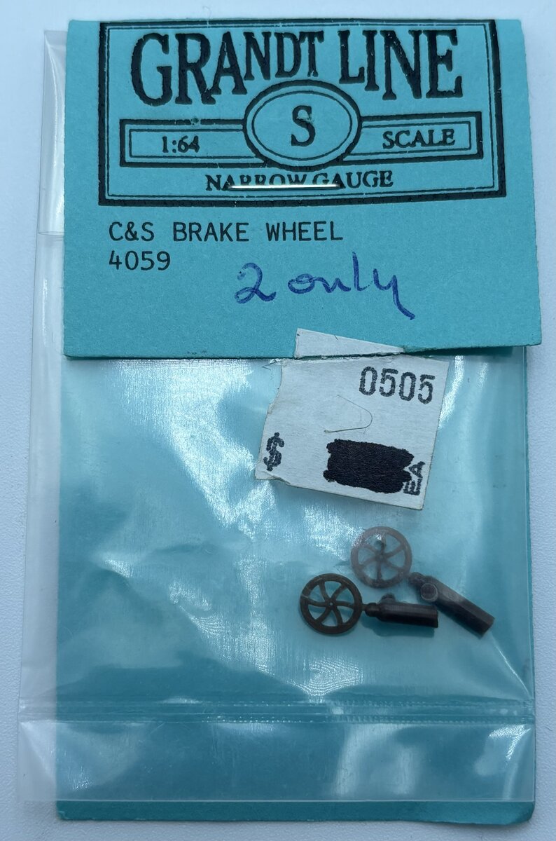 Grandt Line 4059 S Scale C&S Brake Wheel (Set of 2)