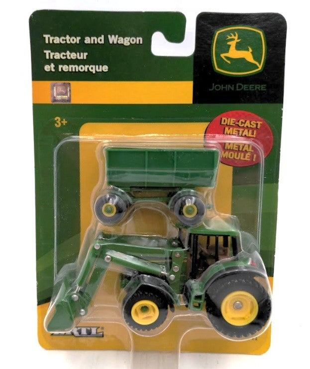 Ertl 37541 1:64 Scale John Deere Tractor Loader with Wagon Die Cast