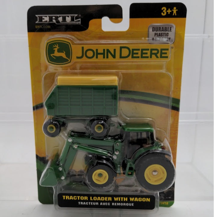 Ertl 37541A 1:64 Scale John Deere Tractor Loader With Wagon Die Cast