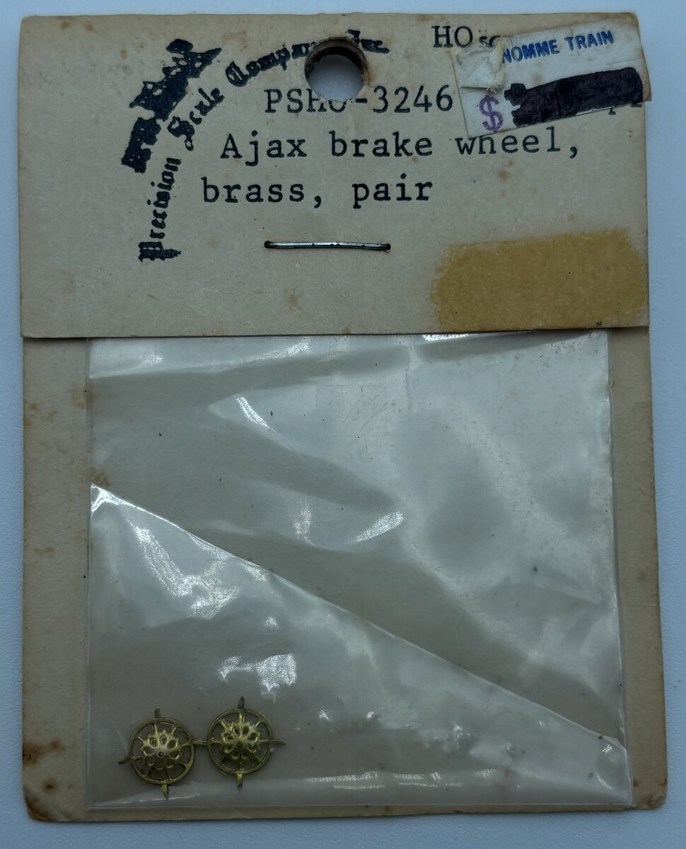 Precision Scale Co. 3246 HO Brass Ajax Brake Wheel (Set of 2)
