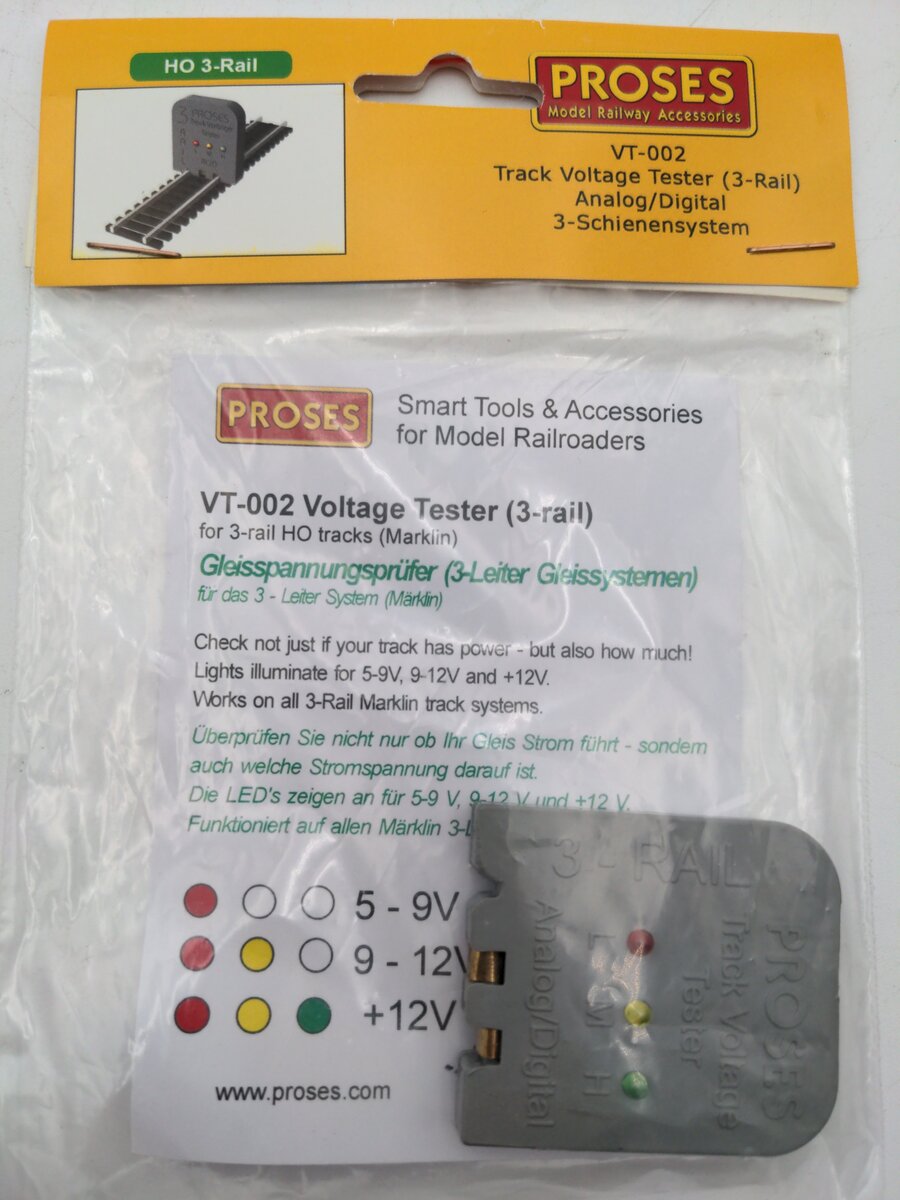 Proses Model Railway VT-002 HO 3-Rail Track Voltage Tester Analog/Digital