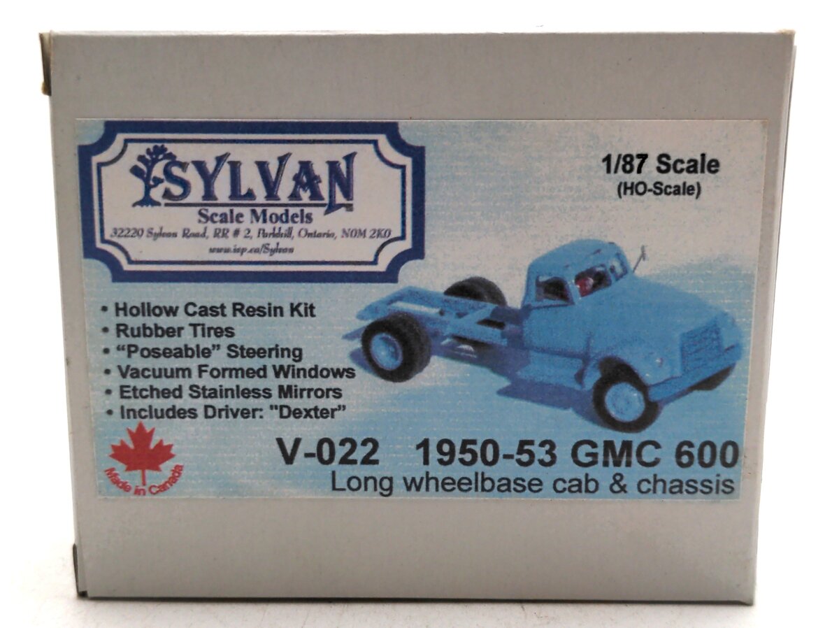 Sylvan Scale Models V-022 HO Scale 1950-53 GMC 600 Long Wheelbase Cab & Chassis