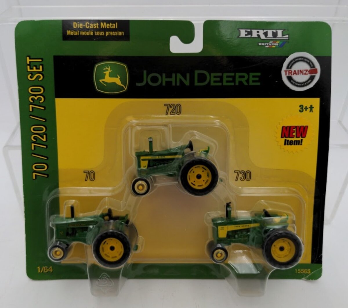 Ertl 15565 1:64 Scale Die-Cast John Deere Tractors 70 / 720 / 730 (Set of 3)