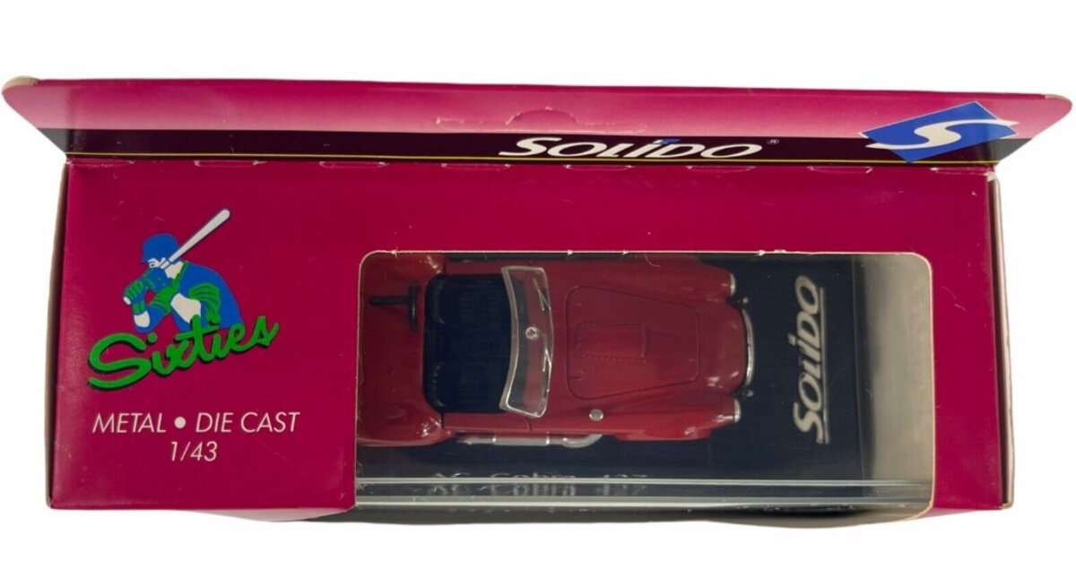 Solido 4533 1:43 Scale Sixties Red AC Cobra 427 Convertible Die Cast