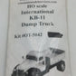 Wiseman Model Services OT-5042 HO Scale International KB-11 Dump Truck Kit