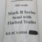 Wiseman Model Services CS-0004 HO Mack B Series Semi With Flatbed Trailer Kit