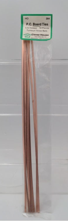 Clover House 264 HO Scale P.C. Board Ties Low Countour Turnout Throw Bars