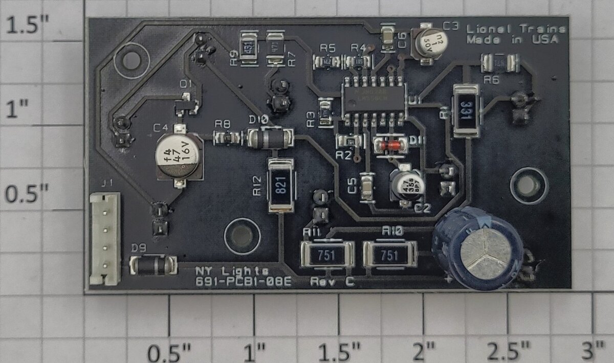 Lionel 691PCB108EX New York Boxcar Blinking Lights PCB Circuit Board