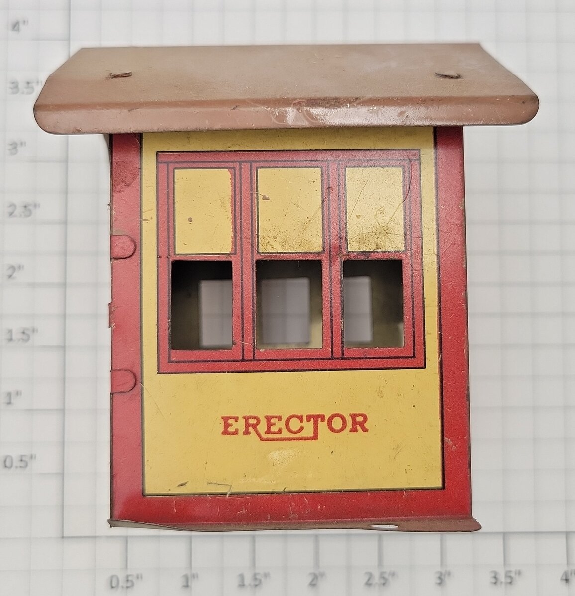 American Flyer 1947-925 Vintage Gilbert Erector Tin Shed House with Brown Roof