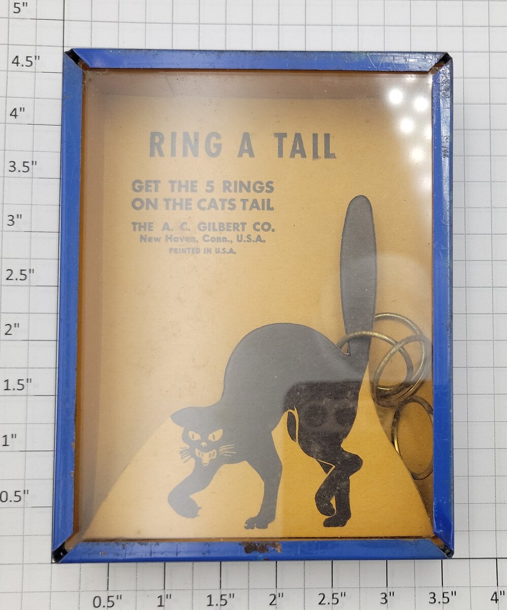 Gilbert 1940-1 1940's Ring A Tail Dexterity Black Cat Game - Metal / Glass