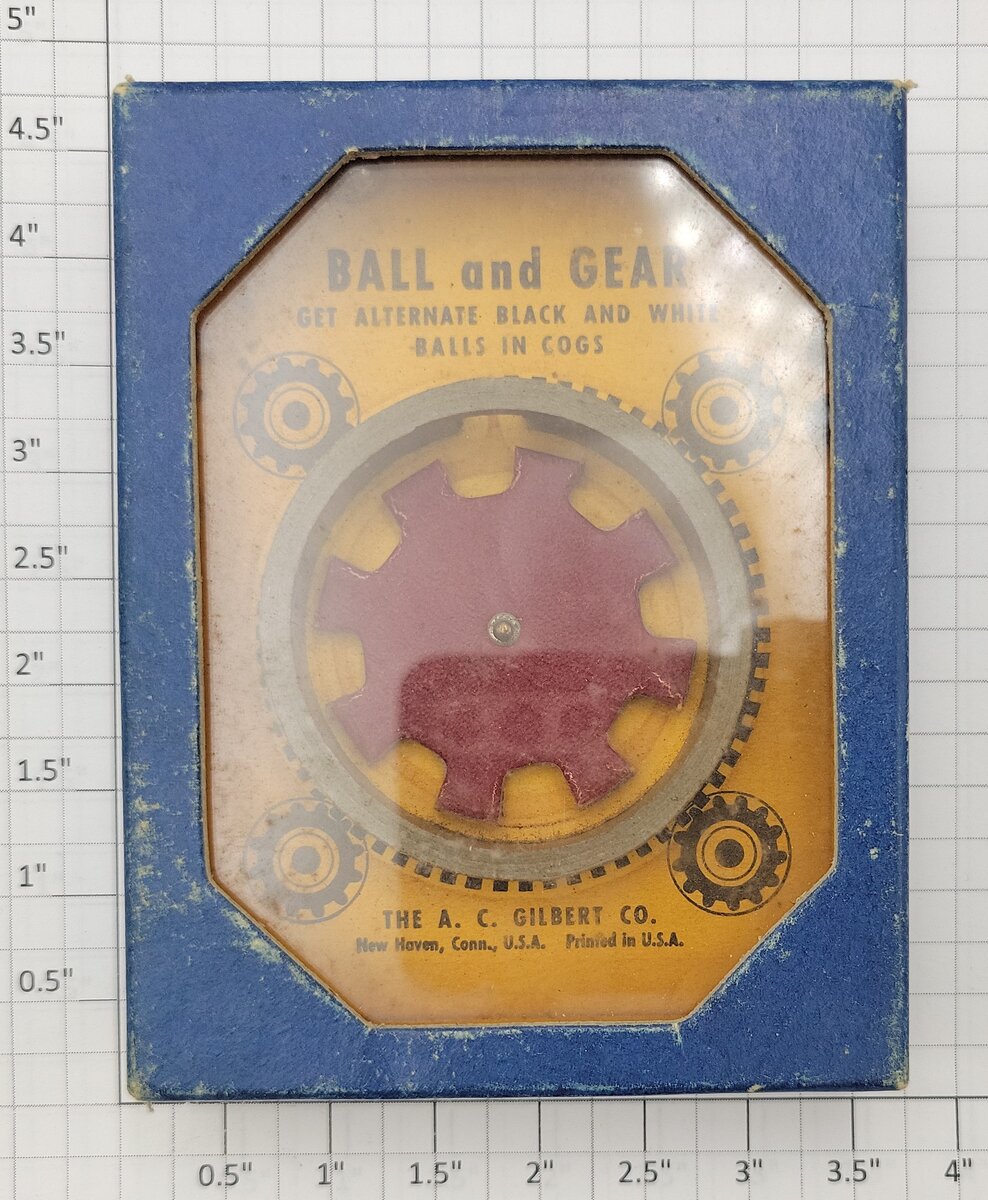 Gilbert 1940-2 1940's Ball and Gear Dexterity Puzzle Game - Cardboard / Glass