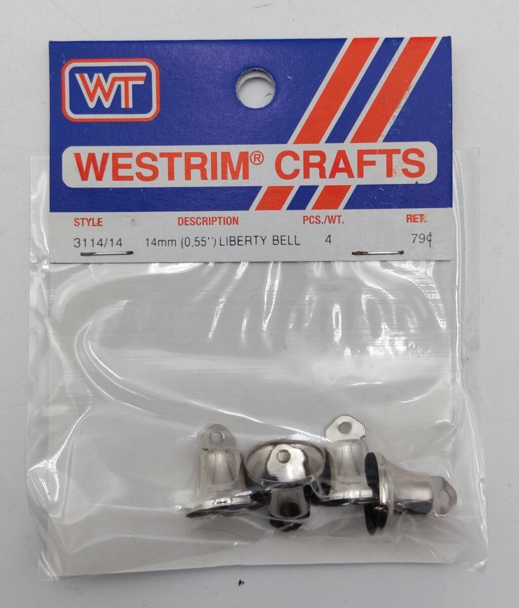 Westrim Crafts 3114/14 Silver Plated 14mm Liberty Bell (4 Pc)
